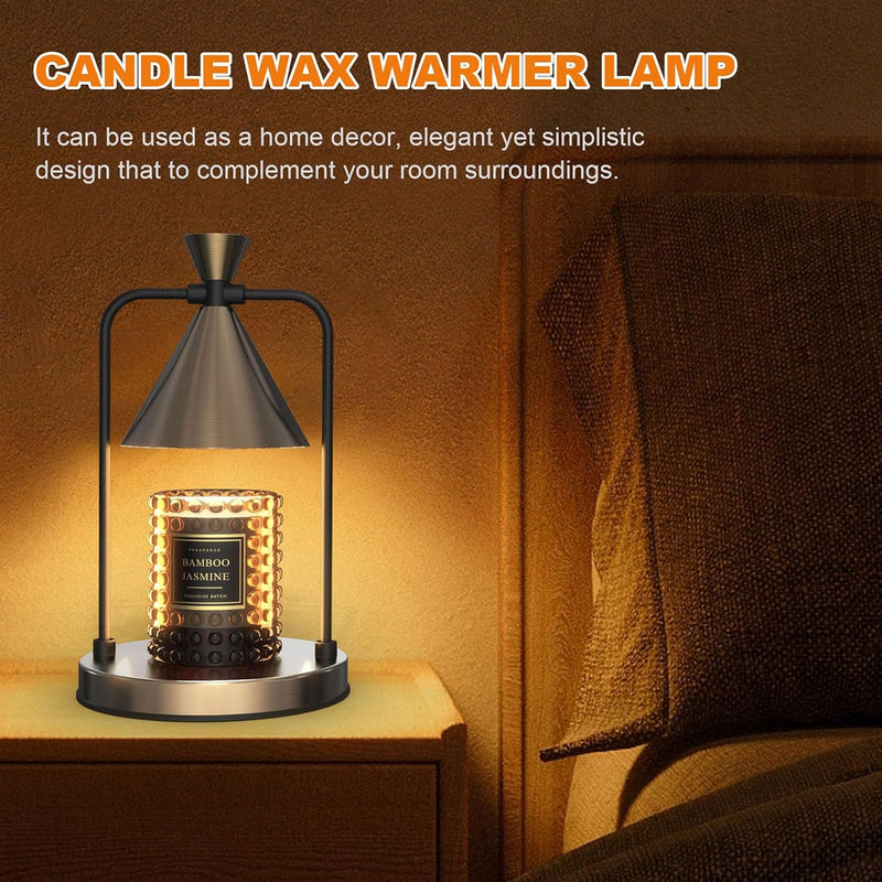 Candle WaLamp With Timer, Dimmable Candle Lamp Warmer Electric Candle Warmer Compatible With Small And Large Scented Candles, Candle Melter For Bedroom Home Decor Gifts For Mom Bronze