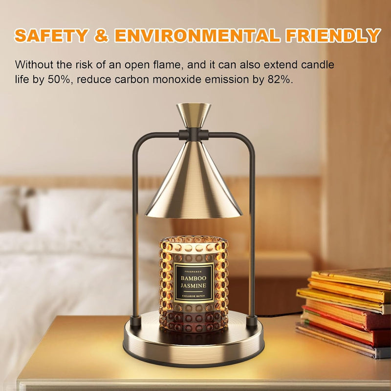 Candle WaLamp With Timer, Dimmable Candle Lamp Warmer Electric Candle Warmer Compatible With Small And Large Scented Candles, Candle Melter For Bedroom Home Decor Gifts For Mom Bronze